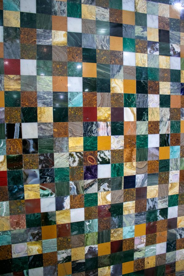 SQUARE GEOMETRIC MOSAIC SEMIPRECIOUS STONES AND MARBLES TABLE TOP - Image 6