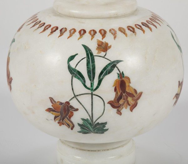 MARBLE MUGHAL STYLE VASE - Image 4